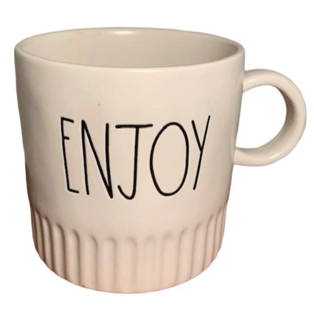 Rae Dunn - "Enjoy" Coffee Mug Pottery Cream Ivory Artesian Collection